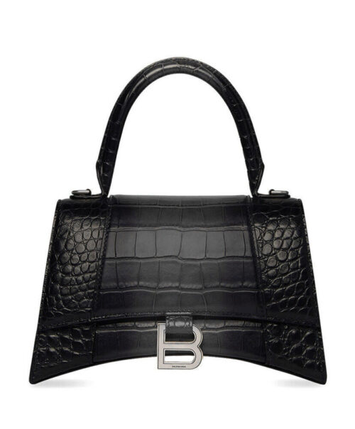 Balenciaga Hourglass Small Embossed Bag Black